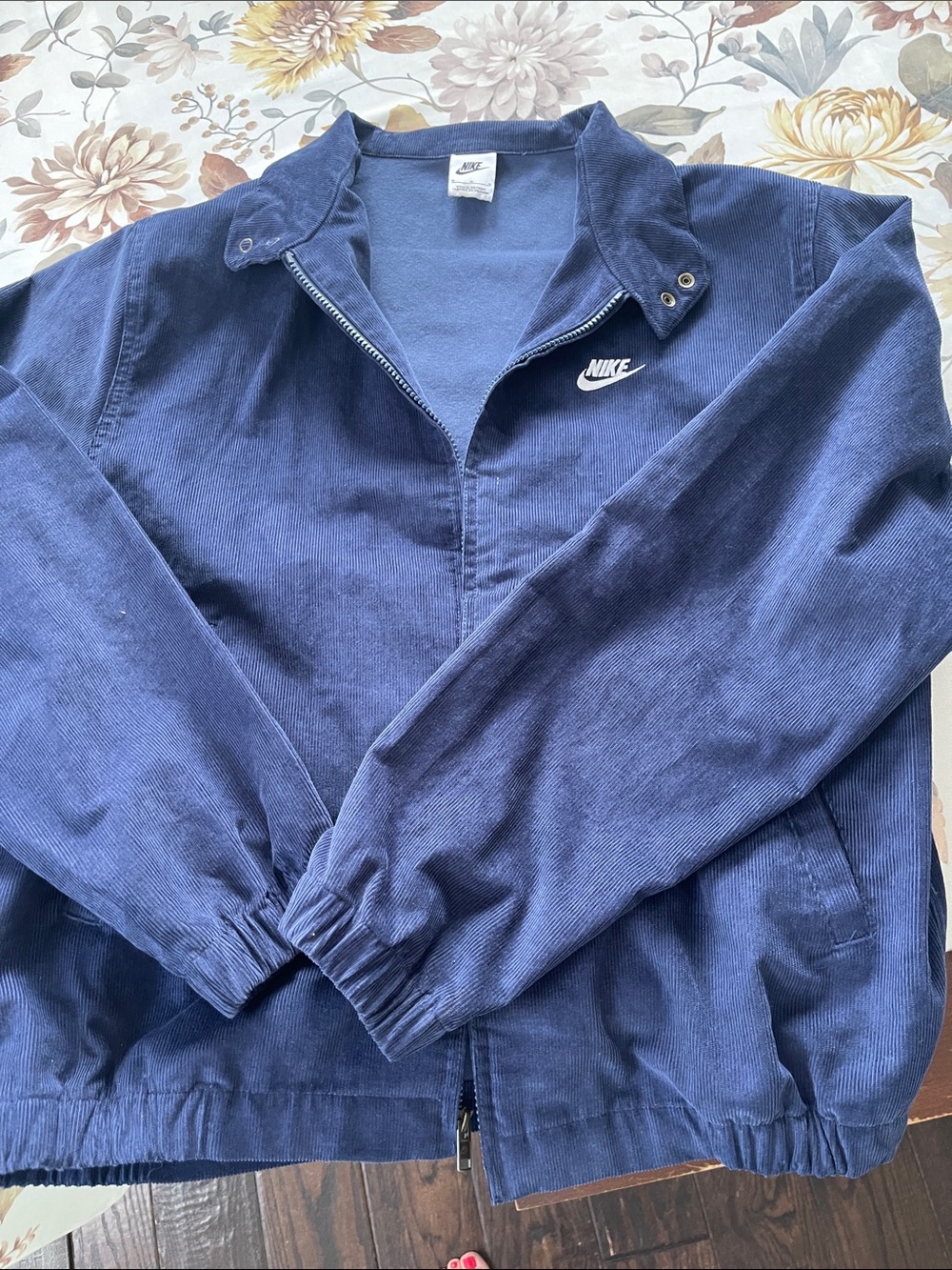 Nike Men's Corduroy Windbreaker Jacket in Navy Blue